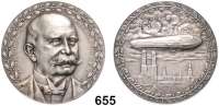 M E D A I L L E N,Luftfahrt - Raumfahrt Luftschiffahrt Silbermedaille 1909 (K. Goetz, München).  Auf den ersten Langstreckenflug von Friedrichshafen nach München 