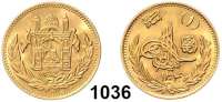 AUSLÄNDISCHE MÜNZEN,Afghanistan Amanullah 1919 - 1929 Amani 1304 S (1926 AD). (5,4 g fein).  Schön 49.  KM 912.  Fb. 34.  GOLD.