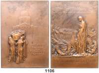 AUSLÄNDISCHE MÜNZEN,Frankreich 3. Republik 1870 - 1940 Bronzeplakette 1894 (Roty).  Auf den Tod des Präsidenten der Republik Marie Francois Sadi Carnot.  80 x 57 mm.  155,1 g.