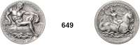 M E D A I L L E N,Städte Dresden Silbermedaille 1910 (Hörnlein).  Auf die Eröffnung der Friedrich-August-Brücke in Dresden.  Prometheus mit einer Fackel in der Linken nach rechts sitzend, auf dem Brückenpfeiler. /  Rückwerts gewandte Nymphe, in der erhobenen Rechten einen Flußkrebs haltend, schwimmt auf einem Hippokamp nach rechts durch den Fluß.  27 mm.  7 g.  AFA 71.
