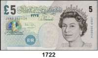 P A P I E R G E L D,AUSLÄNDISCHES  PAPIERGELD Großbritannien 5 Pfund o.D.(2002).  Pick 391 c.  LOT. 6 Scheine.