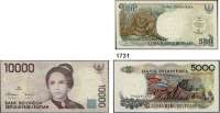 P A P I E R G E L D,AUSLÄNDISCHES  PAPIERGELD Indonesien 100 Scheine (18 verschiedene).  Von 1 Sen 1964 bis 1000 Rupiah 2000.  Aus Pick 90 a/141 a.