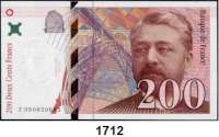 P A P I E R G E L D,AUSLÄNDISCHES  PAPIERGELD Frankreich 200 Francs 1999.  Pick 159 c.