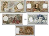 P A P I E R G E L D,AUSLÄNDISCHES  PAPIERGELD Frankreich 42 Scheine (30 verschiedene). Von 50 Francs 2.12.1924 bis 100 Francs 1997.  Pick 64 g, 72 e, 83, 85 b, 94, 100 b, 147 a, 149 f, 150 b, 150 c(3), 151 a(3), 151 d(2), 151 e, 151 f, 151 h, 151 i, 152 a, 152 d, 151 e(3), 154 b, 154 d(2), 156 e, 156 f, 157 Aa(2), 157 Ac, 157 Ad(4), 158 a(4).  Beigegeben Nachdruck Pick A 82.  LOT. 43 Scheine.
