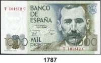 P A P I E R G E L D,AUSLÄNDISCHES  PAPIERGELD Spanien 1000 Pesetas 23.10.1979(1982).  Pick 158.  LOT. 8 Scheine.