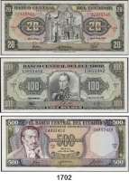 P A P I E R G E L D,AUSLÄNDISCHES  PAPIERGELD Ecuador 26 Scheine (18 verschiedene).  Von  500 Sucres 20.7.1982 bis 5000 Sucres 31.1.1995.  Pick 113 d(4), 114 b, 115 b, 119 b, 121(3), 121 Aa(2), 122a(2), 123 Aa, Ab, Ac, 124 a, 124 Aa(2), 125 a(2), 125 b, 128 a(2), 128 b.