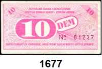 P A P I E R G E L D,AUSLÄNDISCHES  PAPIERGELD Bosnien-Herzegowina Behelfszahlungsmittel.  Gornji Vakuf,  Sekretariat für Wirtschaft und soziale Angelegenheiten.  0,10, 0,20, 0,50, 1, 2(2), 5, 10 und 20 DEM o.D.  LOT. 9 Scheine.