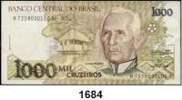 P A P I E R G E L D,AUSLÄNDISCHES  PAPIERGELD Brasilien 1000 Cruzeiros o.D.(1990-1991).  Pick 231 a.  LOT. 100 Scheine.