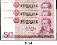 P A P I E R G E L D,D D R  50 Mark 1971. Ros. DDR-22a(9), 22b(5), 22c(14), 22d(12).  LOT. 39 Scheine.