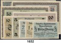 P A P I E R G E L D,Memelgebiet Notgeld der Handelskammer des Memelgebietes 1922 Kompletter Satz.  von 1/2 bis 100 Mark 22.2.1922.  Ros. MEM-1 b, 2, 3, 4, 5, 6, 7, 8, 9.  SATZ. 9 Scheine