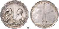Römisch Deutsches Reich,Haus Habsburg Josef II. 1765 - 1790 Silbermedaille 1765 (Oexlein).  Auf seine Vermählung mit Josepha Maria Antonia  von Bayern, Tochter von Maximilian III. Joseph, Widmung der Stadt Nürnberg.  Beider Brustbilder gegenüber gestellt. /  Obelisk mit den Wappen von Österreich und Bayern, im Abschnitt Nürnberger Wappen.  47 mm.  21,83 g.  Montenuovo 1936.  Wittelsbach 2251.  Leibfried 221.