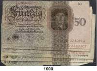 P A P I E R G E L D,R E I C H S B A N K  50(6) Reichsmark 11.10.1924.  L/D, L/Q,  M/J, N/L, N/O, V/D.  100(4) Reichsmark 11.10.1924.  B/C(2), O/B, Z/C, .  Ros. DEU-176 a(6) und 177 a(4).  LOT. 10 Scheine.