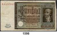 P A P I E R G E L D,R E N T E N B A N K  50 Rentenmark 6.7.1934.  Stein.  Ros. DEU-221.