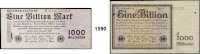 P A P I E R G E L D,Weimarer Republik  1 Billion Mark 1.11.1923 und 1 Billion Mark 5.11.1923.  Ros. DEU-155 a und 162 d.  LOT. 2 Scheine.