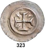 Deutsche Münzen und Medaillen,Pegau, Münzstätte der Abtei Siegfried von Rekkin 1185 - 1224 Brakteat.  0,89 g.  Krukenkreuz, in den Winkeln Kopf, Reichsapfel, Turm und Turm.  Slg. Bonhoff 963.