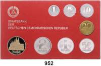Deutsche Demokratische Republik,K U R S S Ä T Z E  Kurssatz 1983.  1 Pfennig bis 5 Mark Meißen.