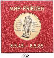 Deutsche Demokratische Republik,  10 Mark 1985.   40. Jahrestag der Befreiung vom Faschismus.  Im Münzrahmen mit goldener Aufschrift 