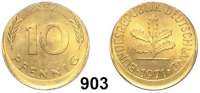 B U N D E S R E P U B L I K,Verprägungen und Kuriositäten  10 Pfennig 1971 G.  Verprägung - Dezentriert 10 %.  22,5 mm.  4 g.  Jaeger 383.
