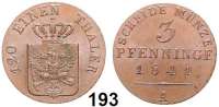 Deutsche Münzen und Medaillen,Preußen, Königreich Friedrich Wilhelm IV. 1840 - 1861 3 Pfennig 1841 A.  Olding 327.  AKS 90.  Jg. 44.