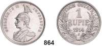 Besetzte Gebiete  -  Kolonien  -  Danzig,Deutsch - Ostafrika  1 Rupie 1914 J.  Jaeger 722.