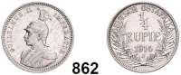 Besetzte Gebiete  -  Kolonien  -  Danzig,Deutsch - Ostafrika  1/4 Rupie 1914 J.  Jaeger 720.
