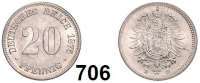 R E I C H S M Ü N Z E N,Kleinmünzen  20 Pfennig 1875 D.  Jaeger 5.