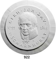 Deutsche Demokratische Republik,  Gipsentwurf der Vorderseite der 10 Mark-Gedenkmünze 1980.  Gerhard Johann David von Scharnhorst.  18,3 cm.  18 mm stark.