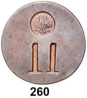 Deutsche Münzen und Medaillen,Frankfurt am Main  Kupfermarke o.J. (31 mm).  Mit auf 9 mm großem Feld eingeschlagener gekrönter Frankfurter Adler dessen Schwanzfedern die Buchstaben F=R teilen.  J. u. F. 1771.