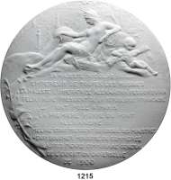 AUSLÄNDISCHE MÜNZEN,Russland Nikolaus II. 1894 - 1917 Große einseitige weiße Porzellanmedaille 1900 (F. Razumny).  Auf den Besuch des Zaren und seiner Gattin Alexandra Feodorovna Weltausstellung in Paris.  23,5 cm.  Vgl. Diakov 1320.