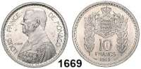 AUSLÄNDISCHE MÜNZEN,Monaco Louis II. 1922 - 1949 10 Francs 1945.  Essai.  Kupfer-Nickel.  KM E 18.  Auflage 1.100 Exemplare.