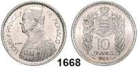 AUSLÄNDISCHE MÜNZEN,Monaco Louis II. 1922 - 1949 10 Francs 1945.  Essai.  Kupfer-Nickel.  KM E 18.  Auflage 1.100 Exemplare.