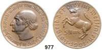 Notmünzen; Marken und Zeichen,0 Westfalen 5 Mark 1921 (Tombak). Jg. N 12. Menzel 26666.4.