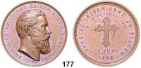 Deutsche Münzen und Medaillen,Preußen, Königreich Friedrich III. 1888 Bronzemedaille 1888 (G. Loos).  Auf seinen Tod.  Kopf nach rechts. /  Kreuz, Lebensdaten und Umschrift : LERNE ZU LEIDEN OHNE ZU KLAGEN.  39,3 mm.  26,05 g.
