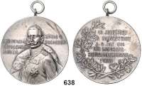 Orden, Ehrenzeichen, Militaria, Zeitgeschichte,Zeitgeschichte  -  Militaria  Posen,  Versilberte Bronzemedaille mit Öse 1908 (E. Finke).  40. Jubelfest & Fahnenweihe Landwehr-Schützenkompagnie Posen.  43,5 mm.  32,2 g.