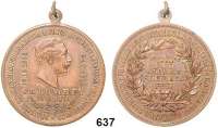 Orden, Ehrenzeichen, Militaria, Zeitgeschichte,Zeitgeschichte  -  Militaria  Bronzemedaille mit angeprägter Öse 1903 (G. Rannenberg).  Füsilier Reg. General Feldmarschall Prinz Albrecht von Preußen, Hannover No. 73.  Kopf Kaiser Wilhelm II. darunter COLOMBEY 14.8.1870. /  6 Textzeilen im Kranz.  39,5 mm.  18,09 g.
