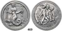 M E D A I L L E N,Schiffsmotive / Schiffsfahrt Verband der Deutschen Hochseefischereien e. V. Silbermedaille o.J. (Punze 925 im Feld) Medaille für hervorragende Leistung. 44,5 mm. 40,48 g und Bronzemedaille o.J. Medaille für besondere Qualität. 44,5 mm. 34,49 g. LOT. 2 Stück.