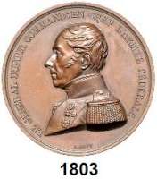 AUSLÄNDISCHE MÜNZEN,Schweiz  Bronzemedaille 1847 (A. Bovy).  Auf General Dufour.  Brustbild nach links. /  Kreuz und Text im Lorbeerkranz.  37,2 mm.  25,69 g.