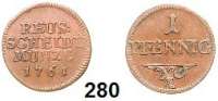 Deutsche Münzen und Medaillen,Reuß, jüngere Linie zu Lobenstein Heinrich II. 1739 - 1782 1 Pfennig 1761, Saalfeld.  1,59 g.  Schmidt/Knab 582.  Schön 2.