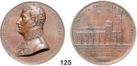 Deutsche Münzen und Medaillen,Preußen, Königreich Friedrich Wilhelm III. 1797 - 1840 Bronzemedaille 1814 (1817, Brandt).  Auf den Besuch des Königs in Neuenburg und die Rückkehr der Fürstentümer Neuenburg und Valensis (Neuchâtel und Valengin) an Preußen.  Brustbild nach links (nach Rauch). / Ansicht der Stiftskirche von Neuenburg.  41 mm.  43,36 g.  Lehnert II-18.  Marienburg 5660.  Leu 43-1487.  Olding 299.