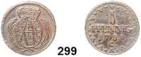 Deutsche Münzen und Medaillen,Sachsen Friedrich August III. 1763 - 1806 (1827) 1 Pfennig 1798 (aus 1789 geändert) C, Dresden.  1,93 g.  Kahnt 1143 Anm.