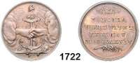 AUSLÄNDISCHE MÜNZEN,Polen Nikolaus I. von Rußland 1825 - 1855 Bronzemedaille 1834.  4. Jahrestag des November-Aufstandes.  Zwei Hände aus Wolken halten einen Anker, darüber eine phrygische Mütze. /  4 Textzeilen zwischen Sternenring und einem Zweig.  27 mm.  11,64 g.