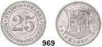 Notmünzen; Marken und Zeichen,0 Münsterberg (Schlesien) Stadtsparkasse. 25 Pfennig 1921. Aluminiumabschlag (rund) 25,5 mm. Zu Menzel 18135.9. Zu Funck 351.7.