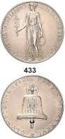 M E D A I L L E N,Olympiade Berlin 1936 Offizielle Silbermedaille 1936 (Karl Roth). Steh. Viktoria mit Lorbeerzweig und Lorbeerkranz. / Glocke. Rand : SÄCHS. MÜNZE 999f. 36,8 mm. 22,55 g.