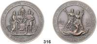 Deutsche Münzen und Medaillen,Schleswig - Holstein, königliche Linie Statthalterschaft 1848 - 1851 Bronzemedaille 1848 (Lorenz).  Auf den Beginn der Erhebung gegen die Dänen.  Christian I. als Stammherr des Hauses Oldenburg mit den Personifikationen von Holstein und Schleswig am Altar. / Allegorie : Holstein und Schleswig auf einer Zinnenburg wehren den dänischen Drachen ab, im Hintergrund aufgehende Sonne und Schiff.  42 mm.  39,89 g.