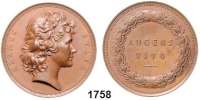 AUSLÄNDISCHE MÜNZEN,Rumänien Karl I. (1866) 1881 - 1914 Bronzemedaille o.J. (1881, Friedrich Wilhelm Kullrich).  Auf die Aufnahme der Königin Elisabeth von Rumänien als Ehrenmitglied in die Rumänische Akademie.  Kopf nach rechts, Umschrift CARMEN - SYLVIA. /  In einem Eichenblattkranz 