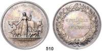 M E D A I L L E N,Landwirtschaft Dänemark, Silbermedaille o.J. A. Dragsted). Verband für den Schutz von Tieren in Dänemark. Gravur im Eichenkranz