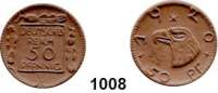 P O R Z E L L A N M Ü N Z E N,D E U T S C H E S     R E I C H  50 Pfennig 1920 braun.  Gipsform.  Menzel 5077.14.