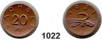 P O R Z E L L A N M Ü N Z E N,S A C H S E N  20 Pfennig 1921 braun, Rand versilbert.  Menzel  22281.?.