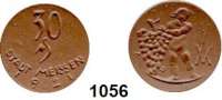 P O R Z E L L A N M Ü N Z E N,S T Ä D T E M Ü N Z E N Meissen 30 Pfennig 1921 braun.  Gipsform.  Menzel 16528.5.