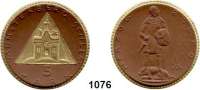 P O R Z E L L A N M Ü N Z E N,S T Ä D T E M Ü N Z E N Münsterberg 5 Mark o.J. (1922) braun, Rand und Dreieck gold.  Gipsform.  Menzel 18133.?.  Nicht im Scheuch gelistet.